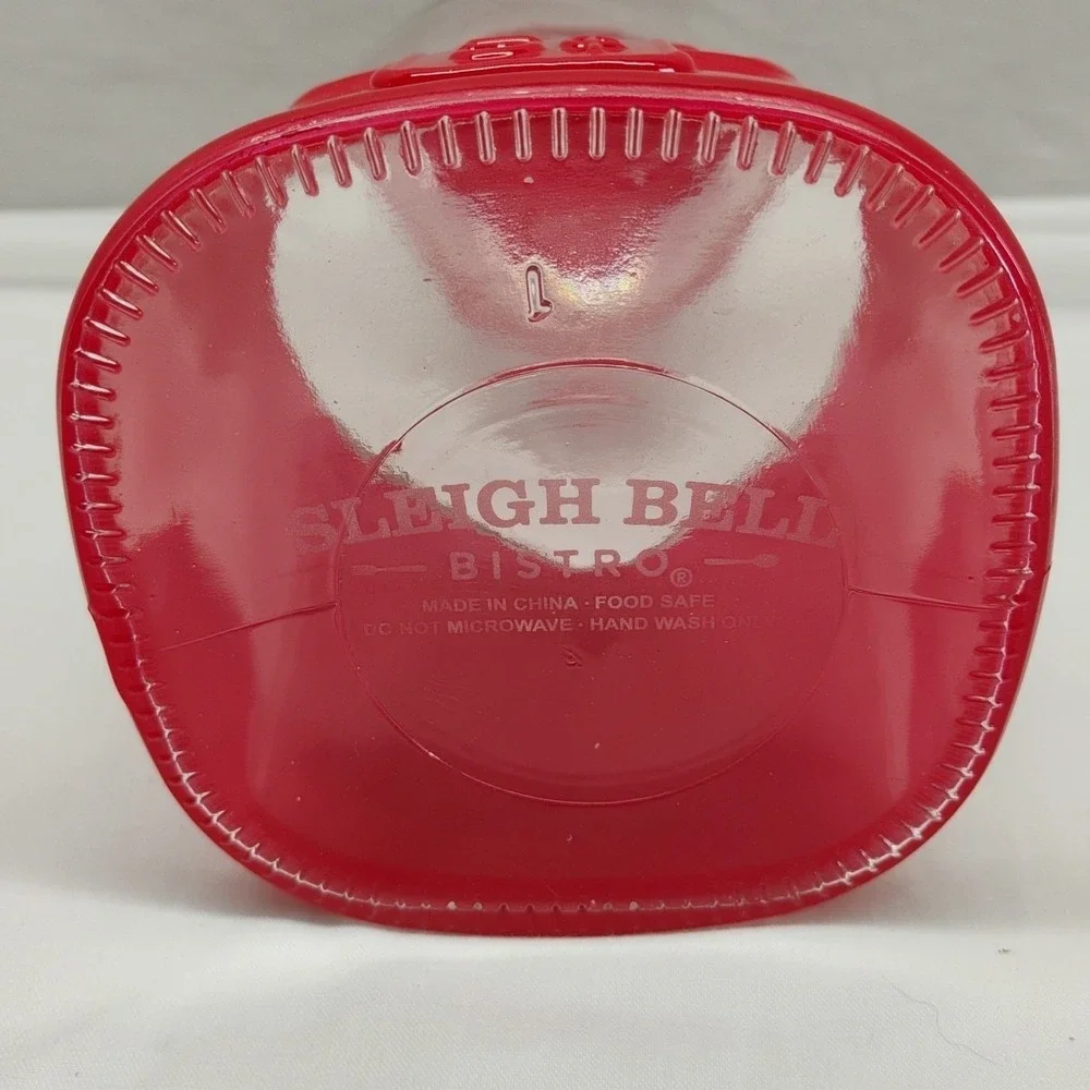 Cookie Candy Jar Gum Ball Machine 5 Cent Sleigh Bell Bistro Sealed Lid Red 8x4.5
